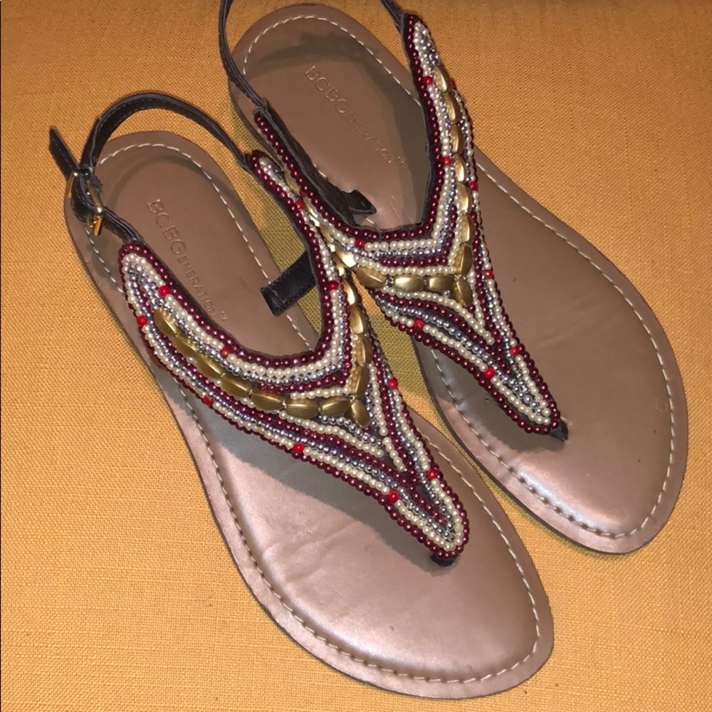BCBG Beaded Sandals Size 7.5